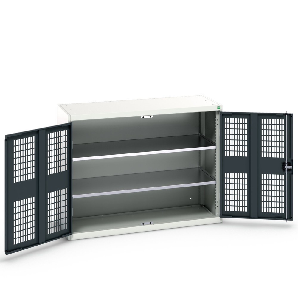 N° de l'image du produit 1 : bott Armoire à portes battantes verso avec ventilation, avec 2 tablettes, lxPxH : 1 300 x 550 x 1 000 mm