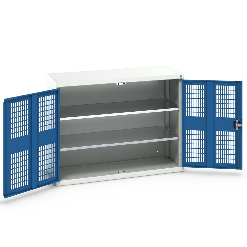 N° de l'image du produit 1 : bott Armoire à portes battantes verso avec ventilation, avec 2 tablettes, lxPxH : 1 300 x 550 x 1 000 mm