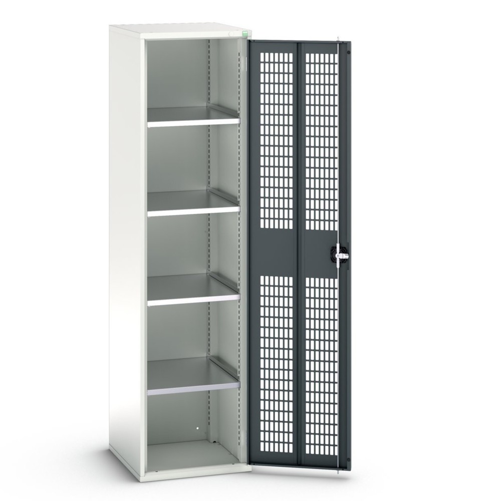 N° de l'image du produit 1 : bott Armoire à portes battantes verso avec ventilation, avec 4 tablettes, lxPxH : 525 x 550 x 2 000 mm
