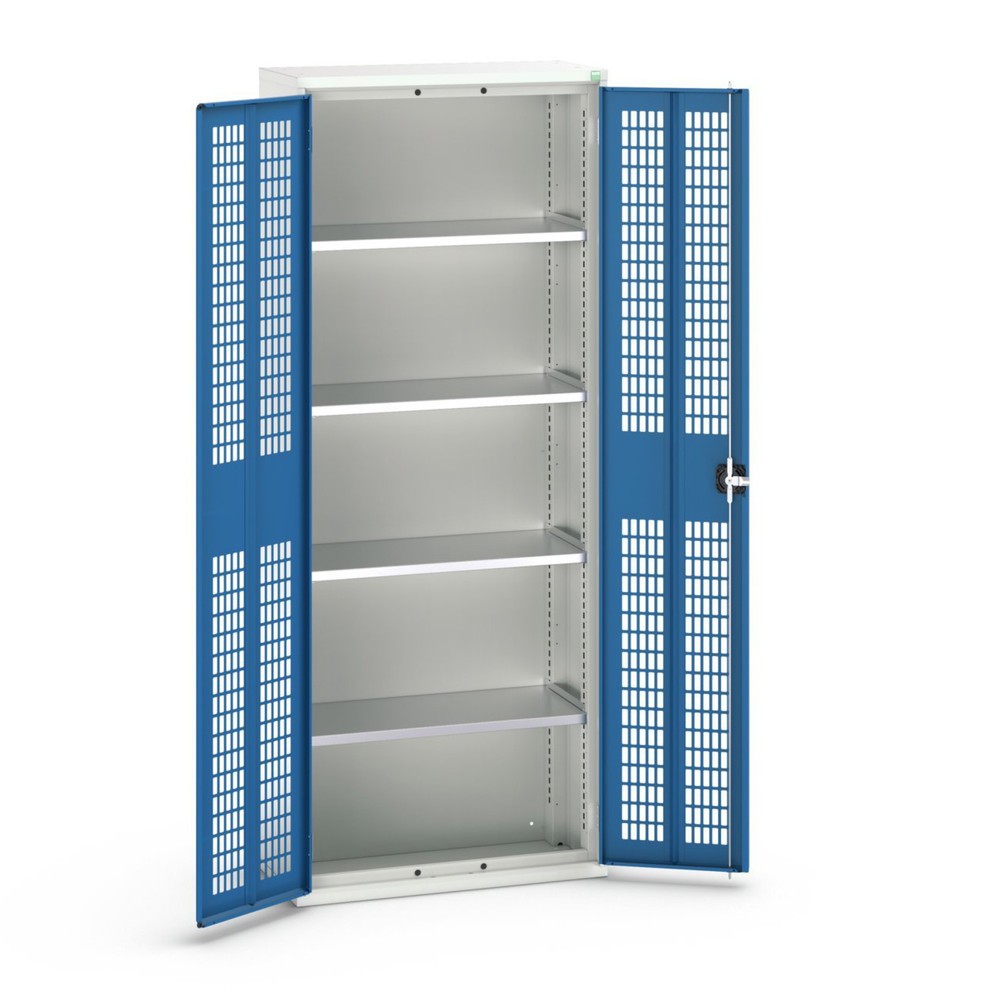 N° de l'image du produit 1 : bott Armoire à portes battantes verso avec ventilation, avec 4 tablettes, lxPxH : 800 x 350 x 2 000 mm