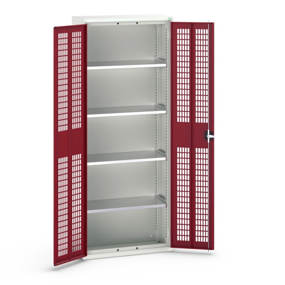 N° de l'image du produit 1 : bott Armoire à portes battantes verso avec ventilation, avec 4 tablettes, lxPxH : 800 x 350 x 2 000 mm