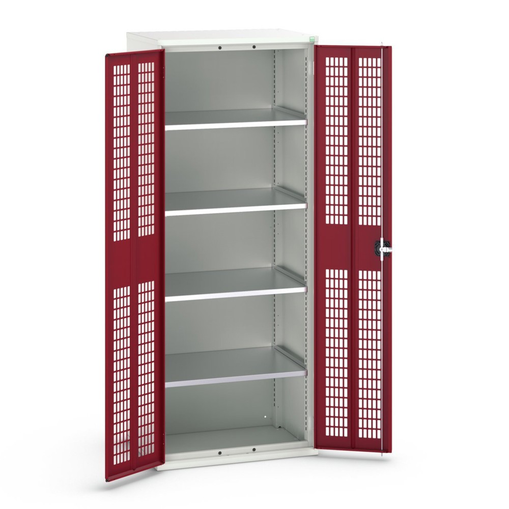 N° de l'image du produit 1 : bott Armoire à portes battantes verso avec ventilation, avec 4 tablettes, lxPxH : 800 x 550 x 2 000 mm