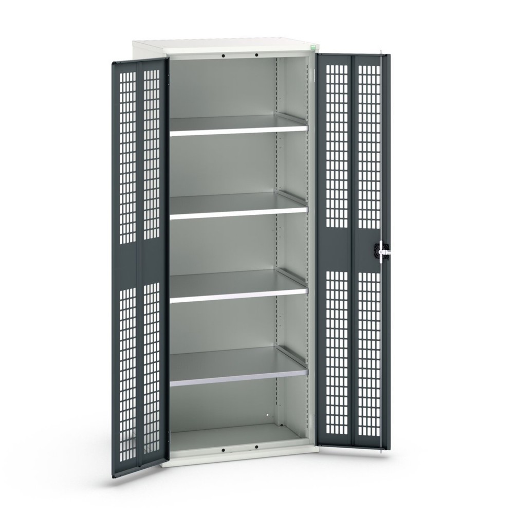 N° de l'image du produit 1 : bott Armoire à portes battantes verso avec ventilation, avec 4 tablettes, lxPxH : 800 x 550 x 2 000 mm
