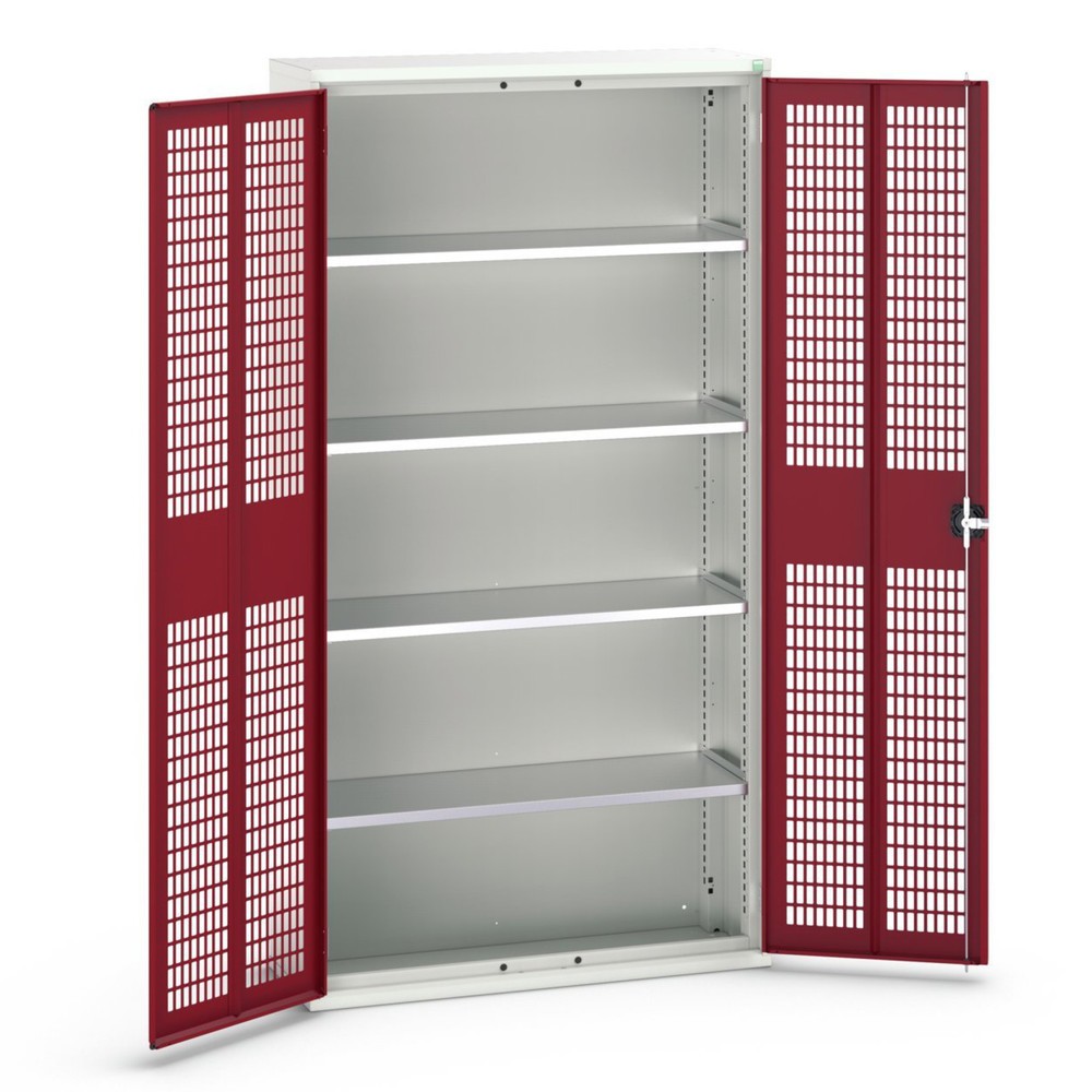 N° de l'image du produit 1 : bott Armoire à portes battantes verso avec ventilation, avec 4 tablettes, lxPxH : 1 050 x 350 x 2 000 mm