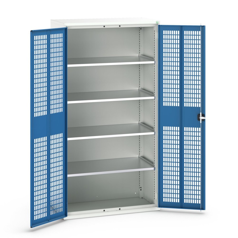 N° de l'image du produit 1 : bott Armoire à portes battantes verso avec ventilation, avec 4 tablettes, lxPxH : 1 050 x 550 x 2 000 mm