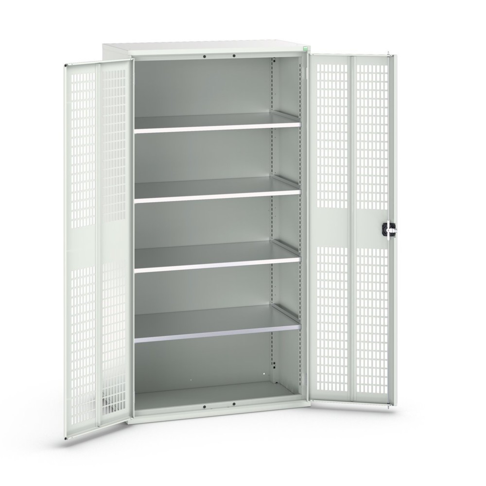 N° de l'image du produit 1 : bott Armoire à portes battantes verso avec ventilation, avec 4 tablettes, lxPxH : 1 050 x 550 x 2 000 mm