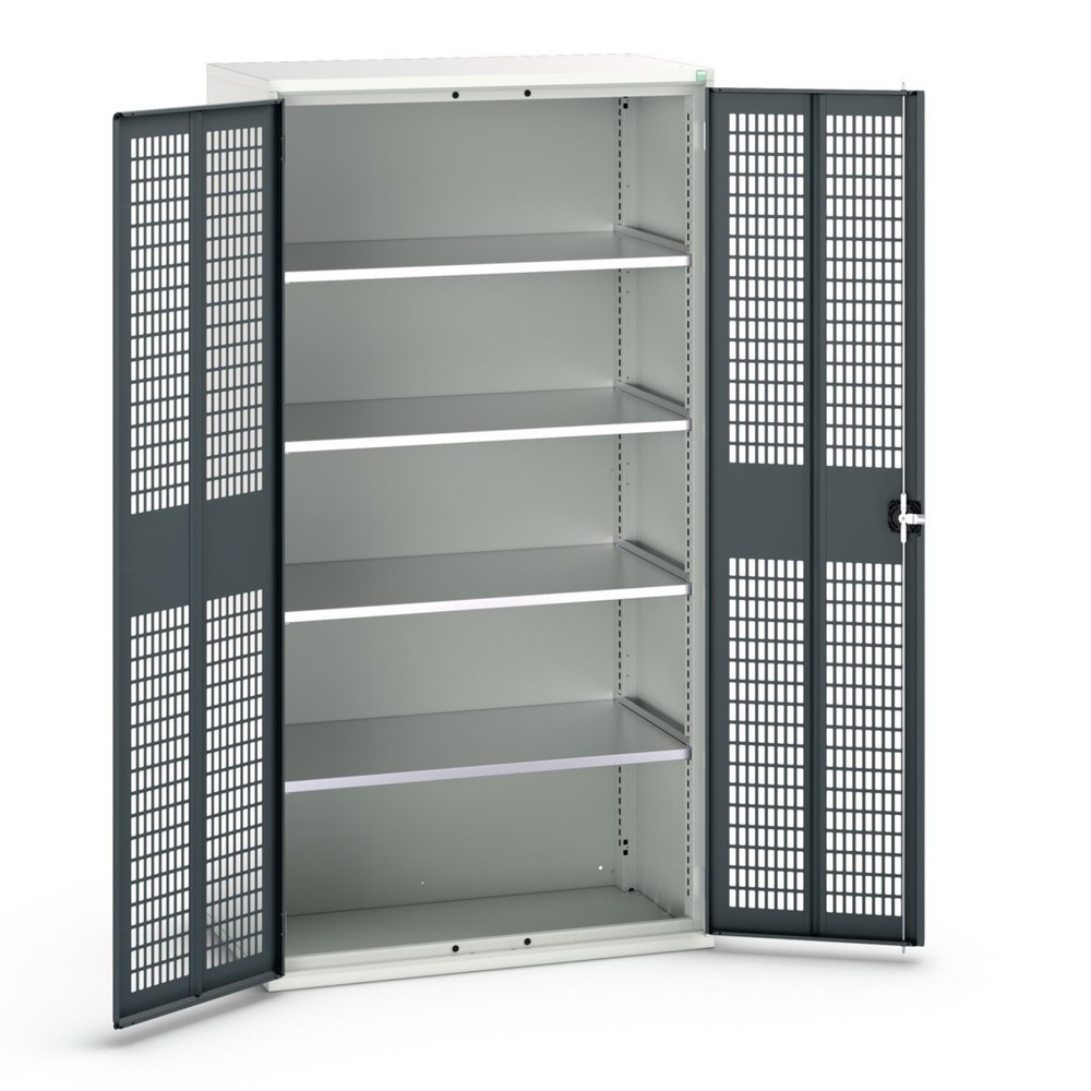 N° de l'image du produit 1 : bott Armoire à portes battantes verso avec ventilation, avec 4 tablettes, lxPxH : 1 050 x 550 x 2 000 mm