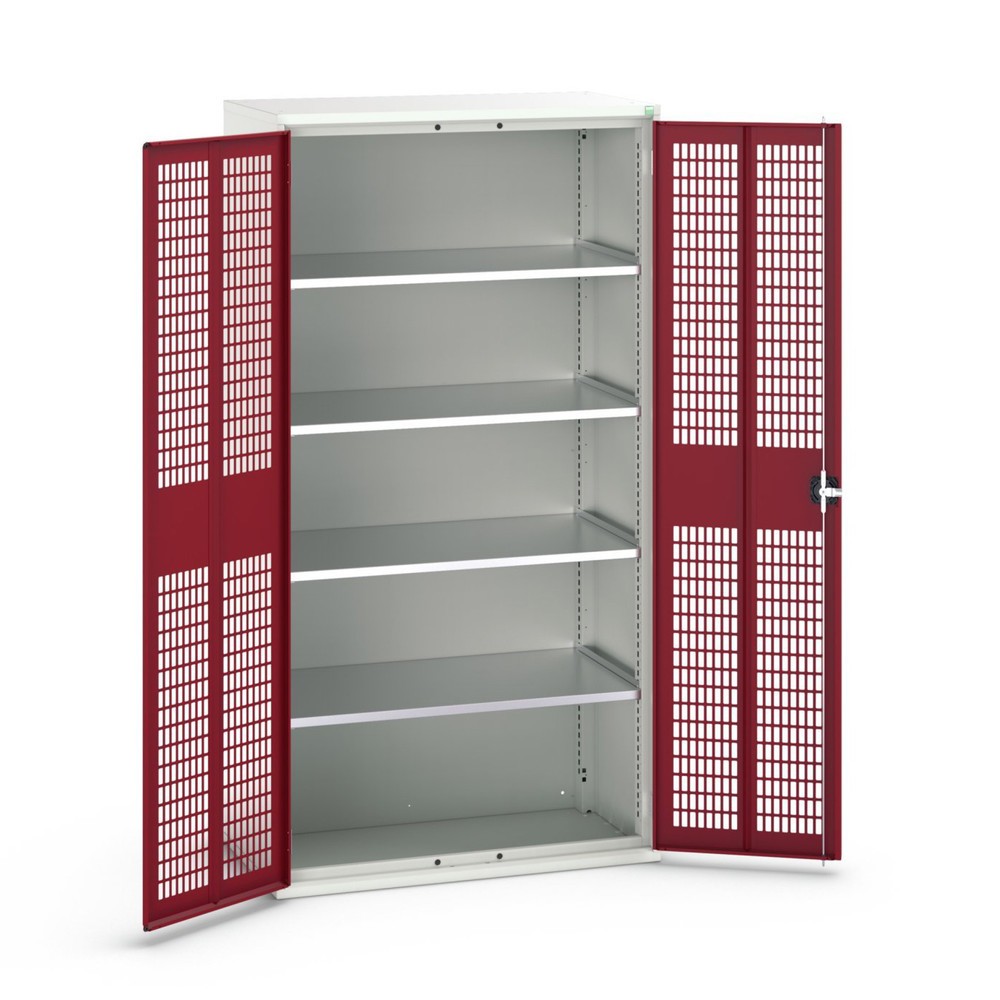 N° de l'image du produit 1 : bott Armoire à portes battantes verso avec ventilation, avec 4 tablettes, lxPxH : 1 050 x 550 x 2 000 mm
