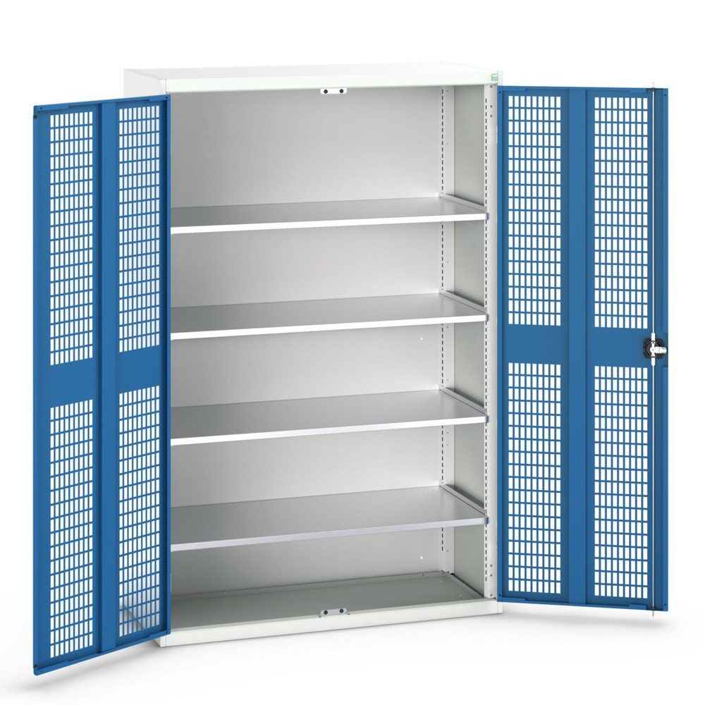 Numéro de l'image du produit 1: bott Armoire à portes battantes verso avec ventilation, avec 4 tablettes, lxPxH : 1 300 x 550 x 2 000 mm