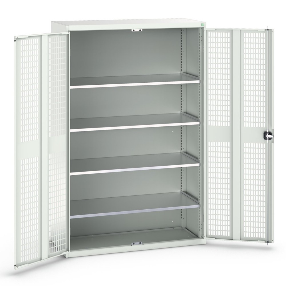 N° de l'image du produit 1 : bott Armoire à portes battantes verso avec ventilation, avec 4 tablettes, lxPxH : 1 300 x 550 x 2 000 mm