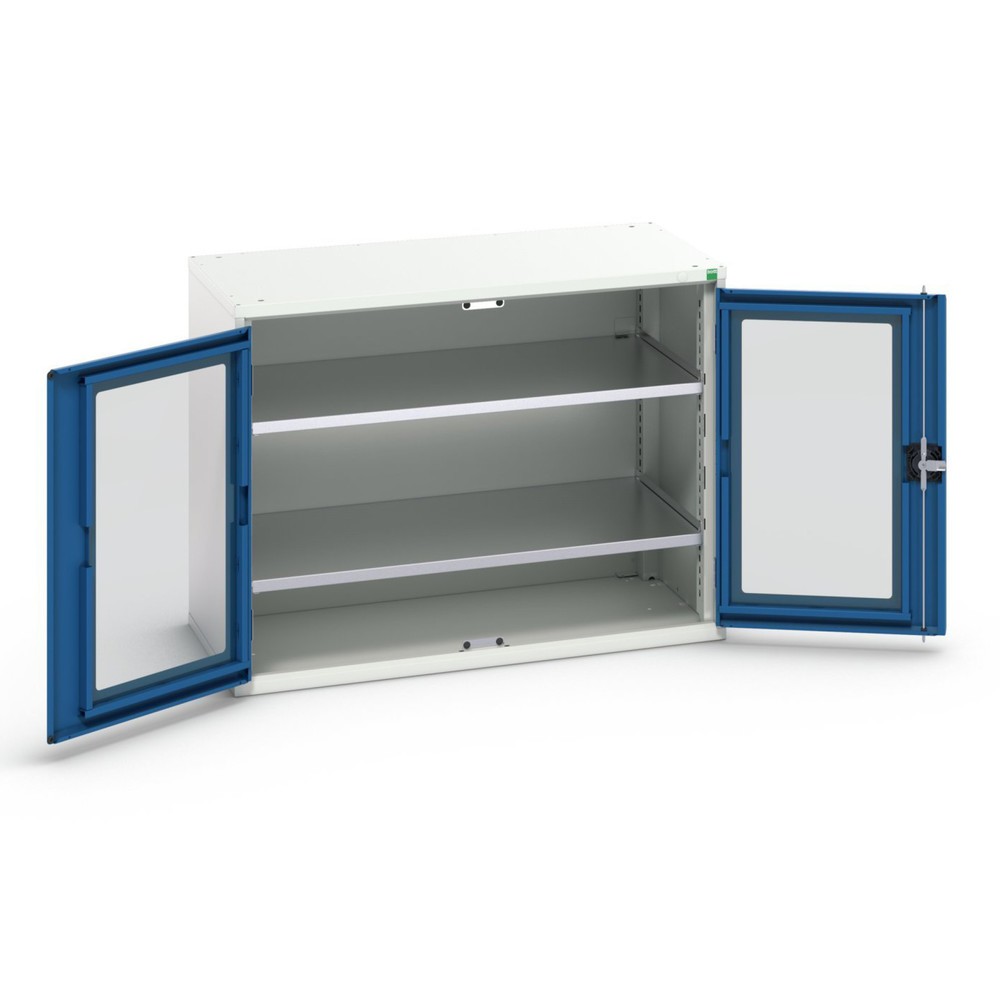 N° de l'image du produit 1 : bott verso Armoire d’appoint avec porte transparente, avec 2 tablettes, lxPxH : 1 050 x 550 x 800 mm