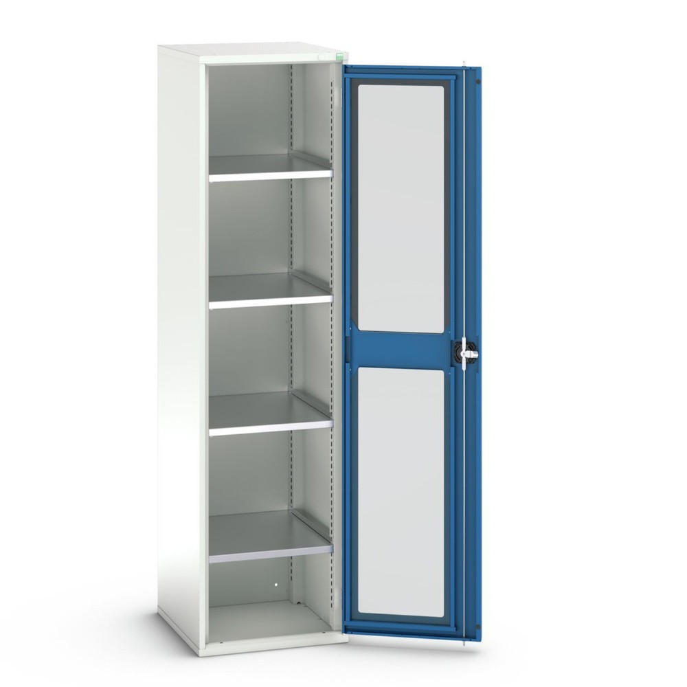 N° de l'image du produit 1 : bott Armoire à porte battante verso, porte transparente, avec 4 tablettes, lxPxH : 525 x 550 x 2 000 mm