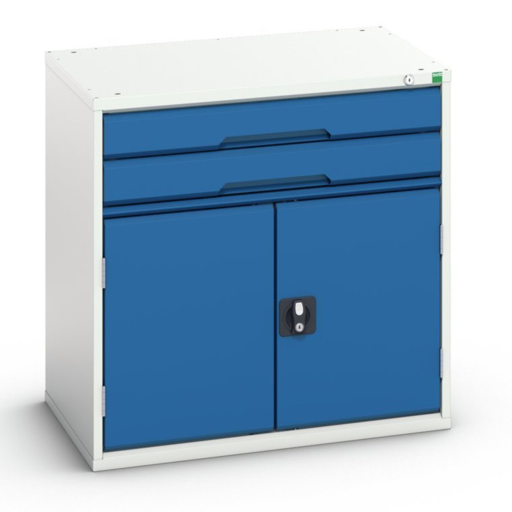 N° de l'image du produit 1 : bott Armoire à tiroirs verso avec porte battante, avec 2 tiroirs et tablette, lxPxH : 800 x 550 x 800 mm