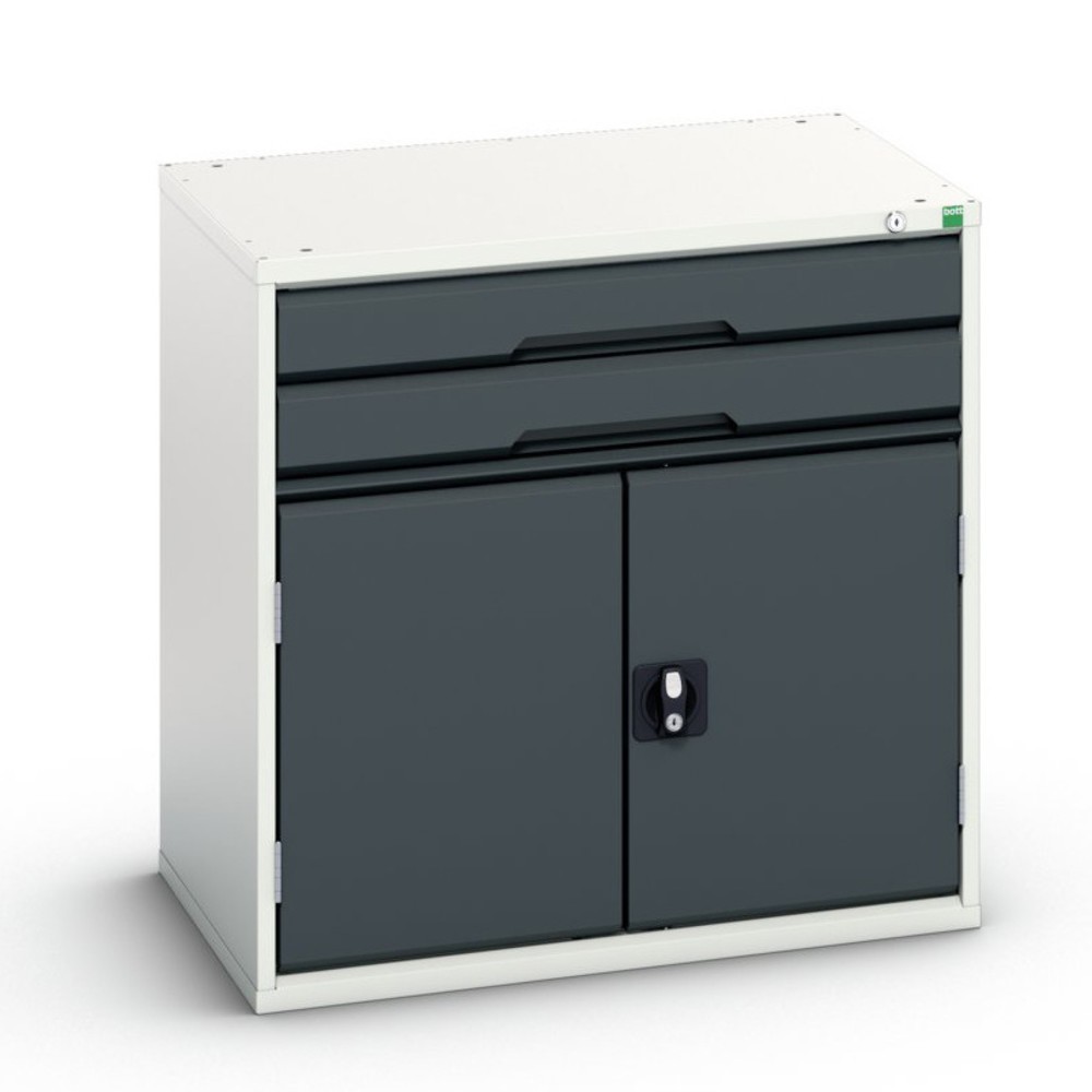 N° de l'image du produit 1 : bott Armoire à tiroirs verso avec porte battante, avec 2 tiroirs et tablette, lxPxH : 800 x 550 x 800 mm