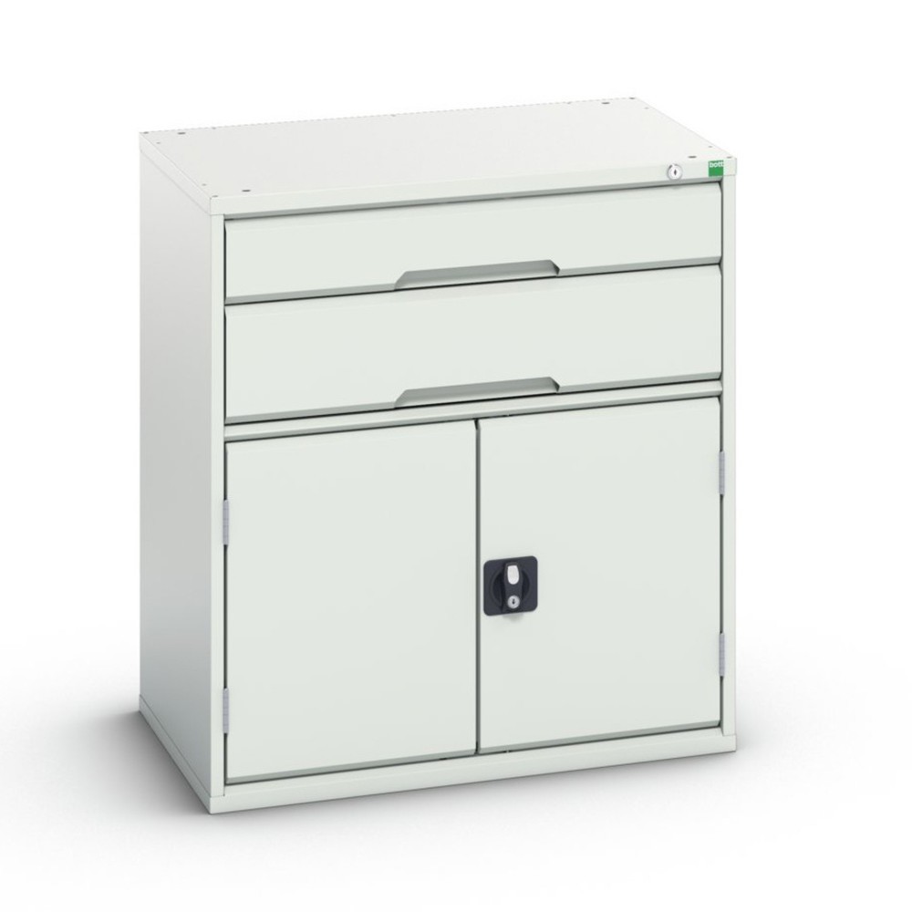 N° de l'image du produit 1 : bott Armoire à tiroirs verso avec porte battante, avec 2 tiroirs et tablette, lxPxH : 800 x 550 x 900 mm