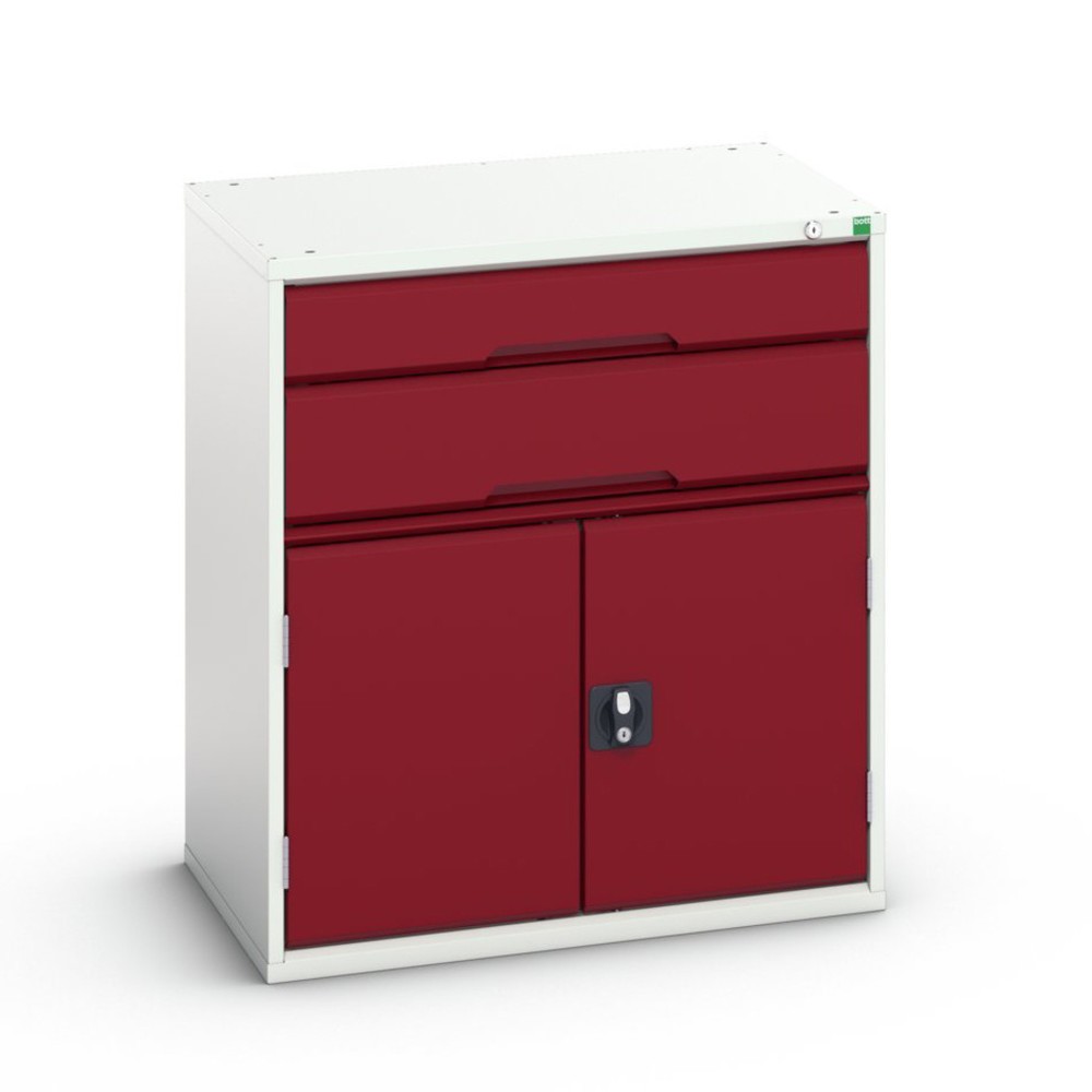 N° de l'image du produit 1 : bott Armoire à tiroirs verso avec porte battante, avec 2 tiroirs et tablette, lxPxH : 800 x 550 x 900 mm