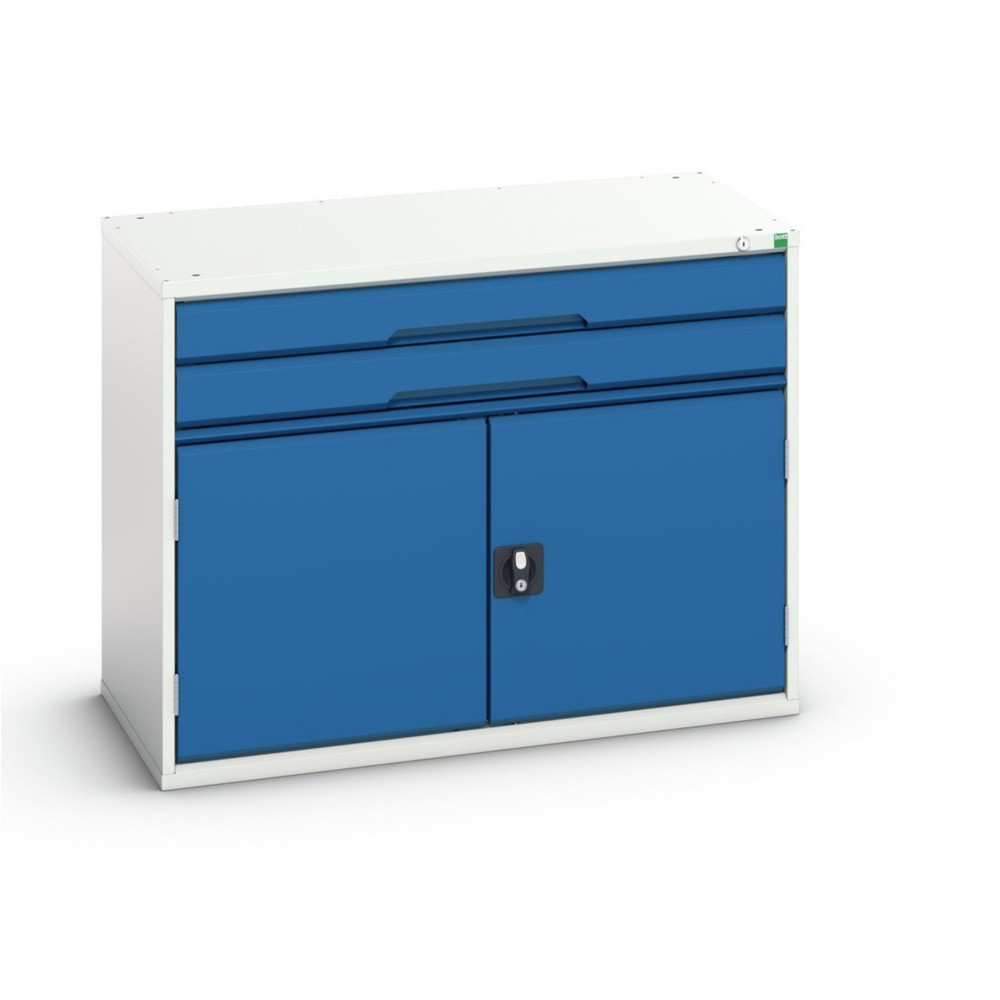N° de l'image du produit 1 : bott Armoire à tiroirs verso avec porte battante, avec 2 tiroirs et tablette, lxPxH : 1 050 x 550 x 800 mm