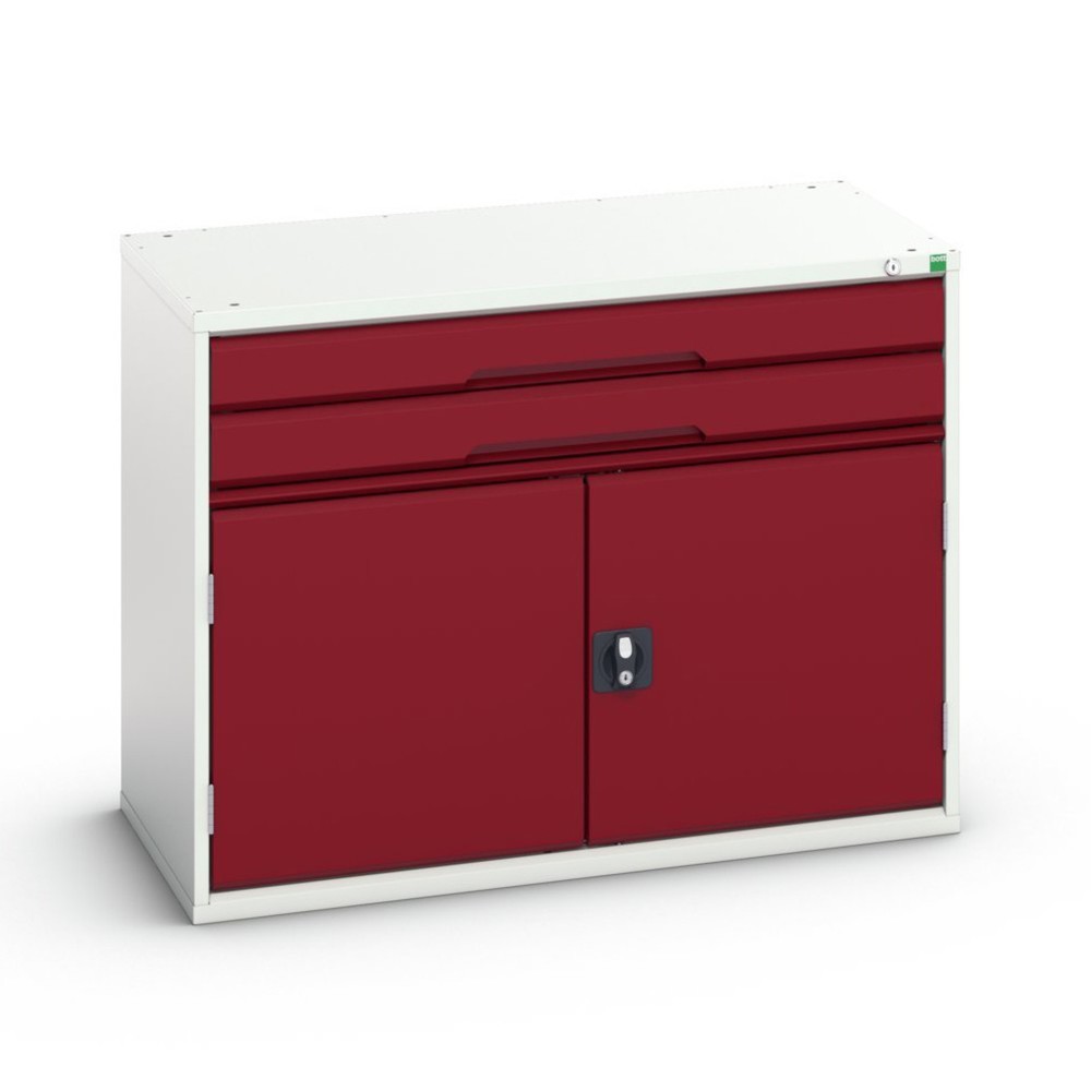 N° de l'image du produit 1 : bott Armoire à tiroirs verso avec porte battante, avec 2 tiroirs et tablette, lxPxH : 1 050 x 550 x 800 mm