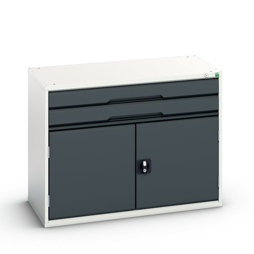 N° de l'image du produit 1 : bott Armoire à tiroirs verso avec porte battante, avec 2 tiroirs et tablette, lxPxH : 1 050 x 550 x 800 mm
