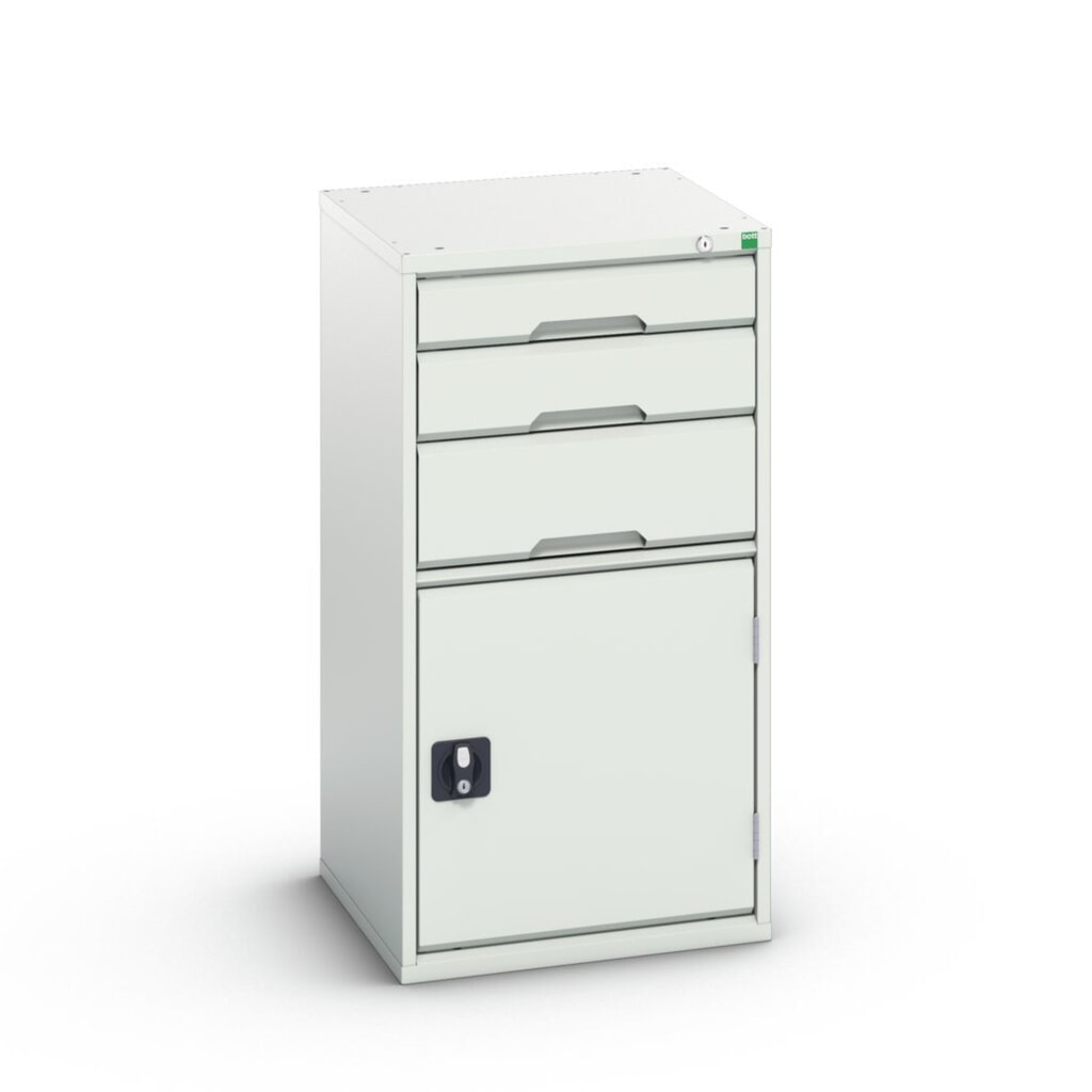 N° de l'image du produit 1 : bott Armoire à tiroirs verso avec porte battante, avec 3 tiroirs et tablette, lxPxH : 525 x 550 x 1 000 mm