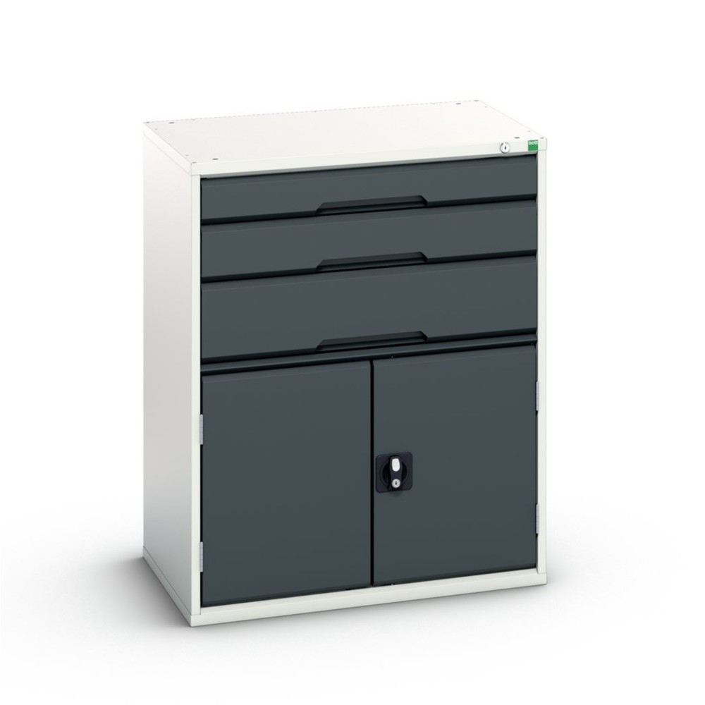 N° de l'image du produit 1 : bott Armoire à tiroirs verso avec porte battante, avec 3 tiroirs et tablette, lxPxH : 800 x 550 x 1 000 mm