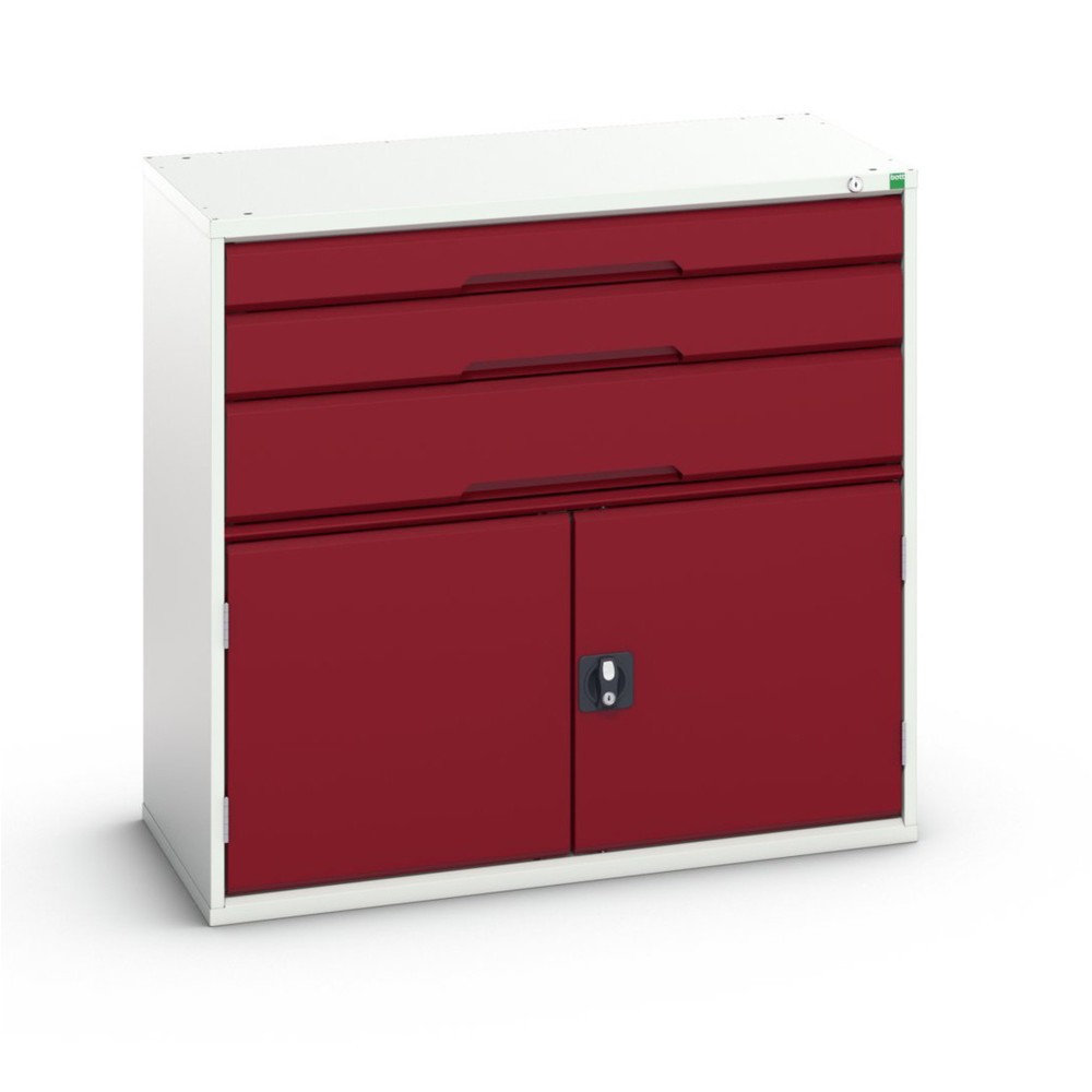 N° de l'image du produit 1 : bott Armoire à tiroirs verso avec porte battante, avec 3 tiroirs et tablette, lxPxH : 1 050 x 550 x 1 000 mm