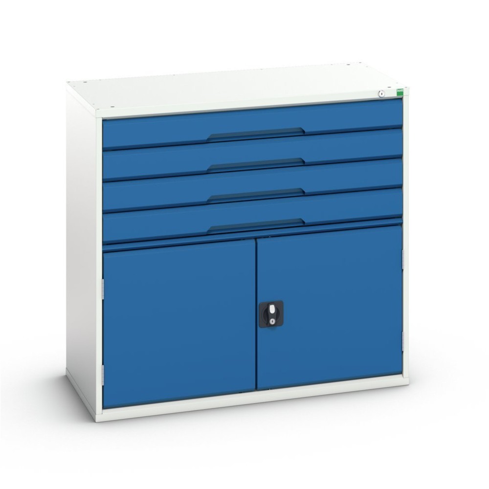 N° de l'image du produit 1 : bott Armoire à tiroirs verso avec porte battante, avec 4 tiroirs et tablette, lxPxH : 1 050 x 550 x 1 000 mm