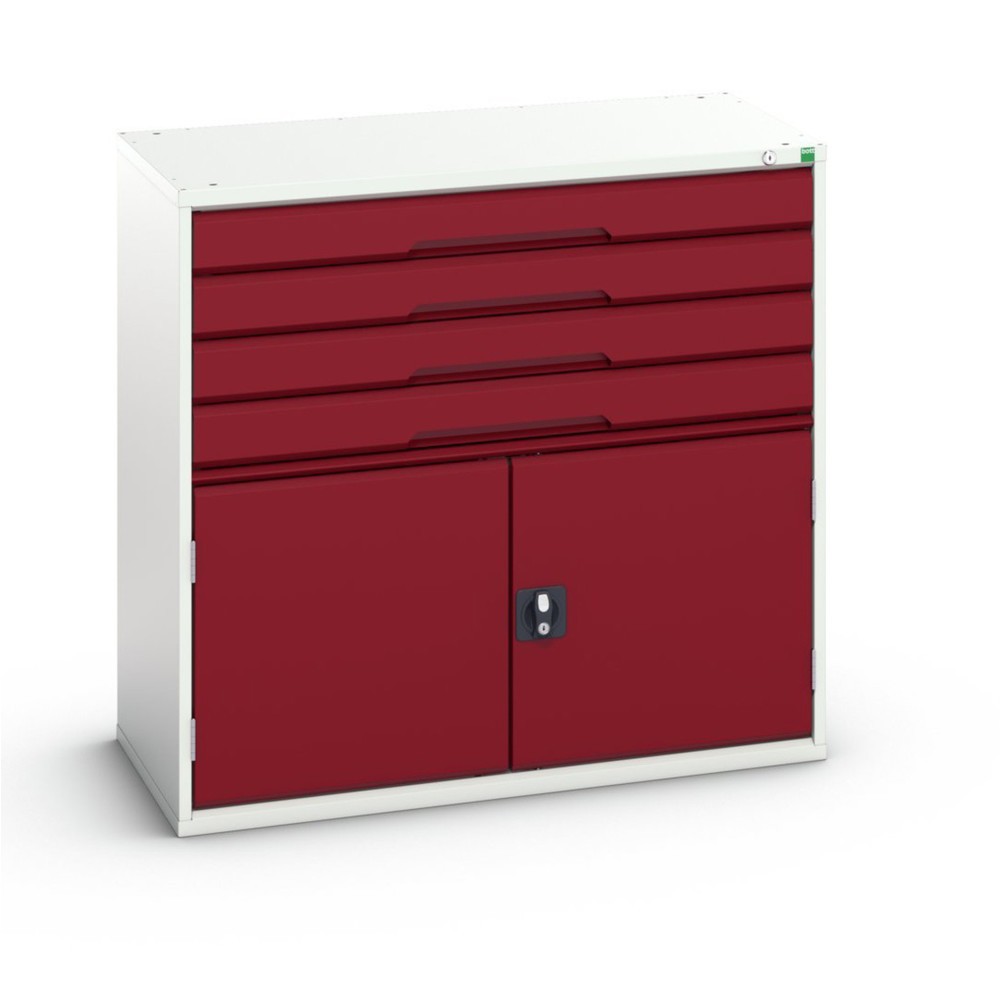 N° de l'image du produit 1 : bott Armoire à tiroirs verso avec porte battante, avec 4 tiroirs et tablette, lxPxH : 1 050 x 550 x 1 000 mm