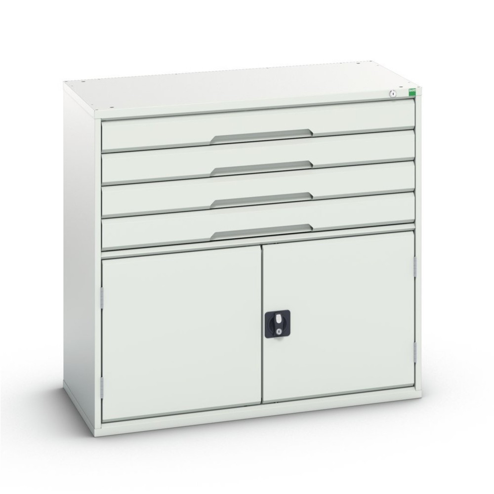 N° de l'image du produit 1 : bott Armoire à tiroirs verso avec porte battante, avec 4 tiroirs et tablette, lxPxH : 1 050 x 550 x 1 000 mm