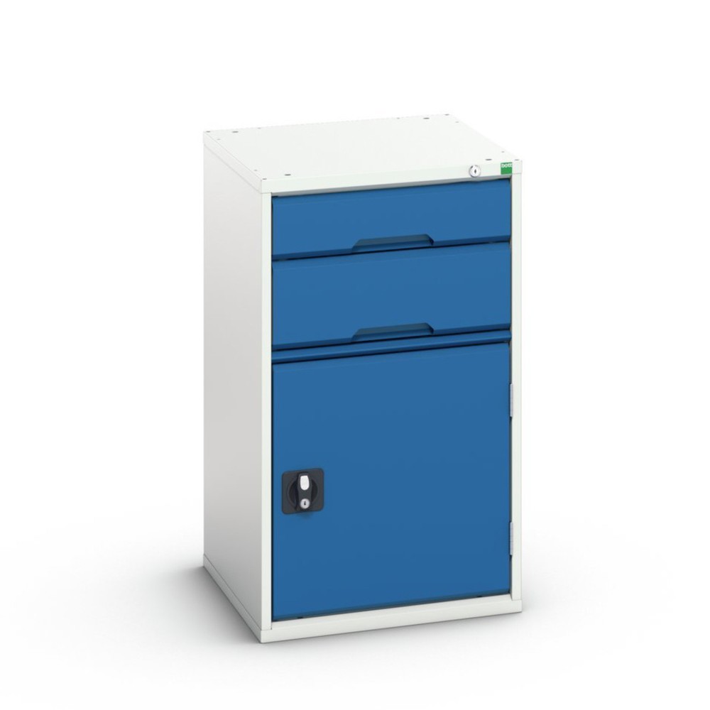 N° de l'image du produit 1 : bott Armoire à tiroirs verso avec porte battante, avec 2 tiroirs et tablette, lxPxH : 525 x 550 x 900 mm