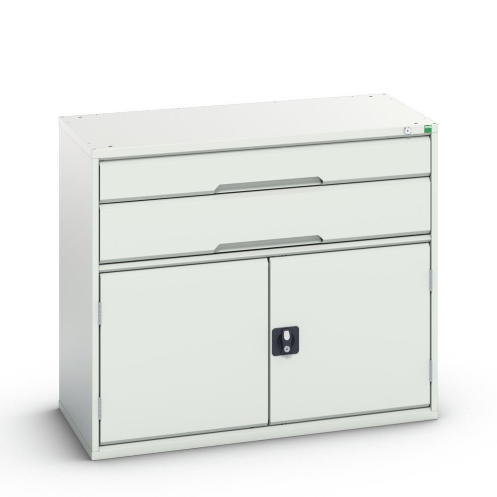 N° de l'image du produit 1 : bott Armoire à tiroirs verso avec porte battante, avec 2 tiroirs et tablette, lxPxH : 1 050 x 550 x 900 mm