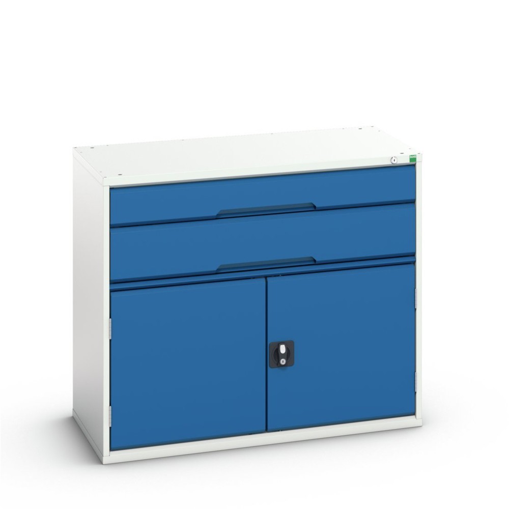 N° de l'image du produit 1 : bott Armoire à tiroirs verso avec porte battante, avec 2 tiroirs et tablette, lxPxH : 1 050 x 550 x 900 mm