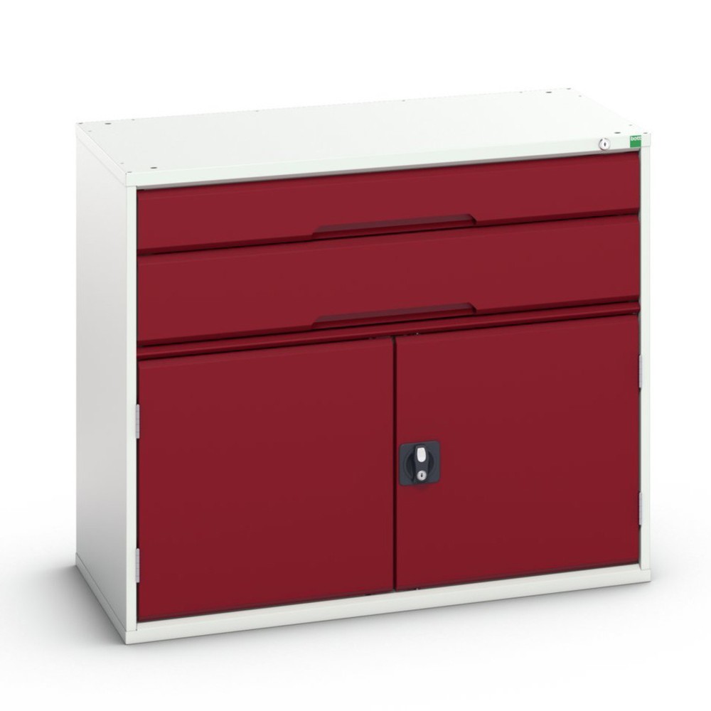 N° de l'image du produit 1 : bott Armoire à tiroirs verso avec porte battante, avec 2 tiroirs et tablette, lxPxH : 1 050 x 550 x 900 mm