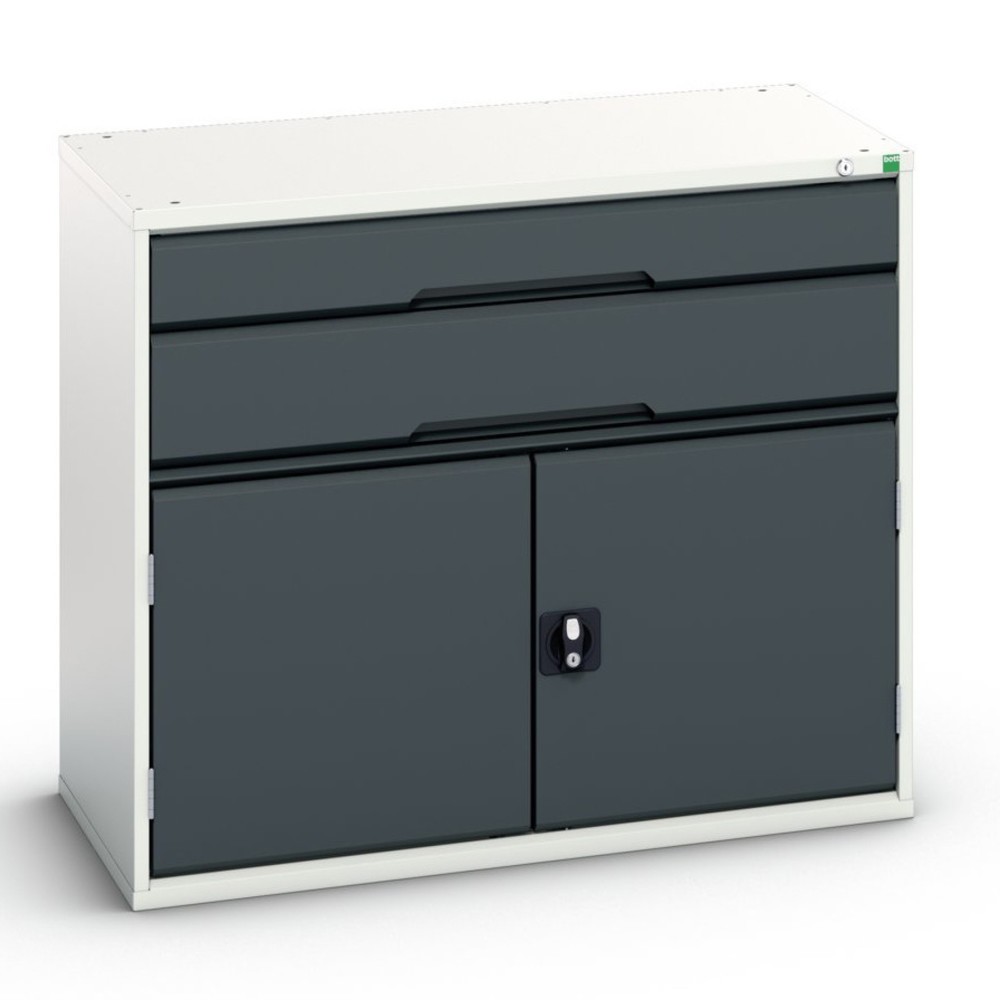 N° de l'image du produit 1 : bott Armoire à tiroirs verso avec porte battante, avec 2 tiroirs et tablette, lxPxH : 1 050 x 550 x 900 mm