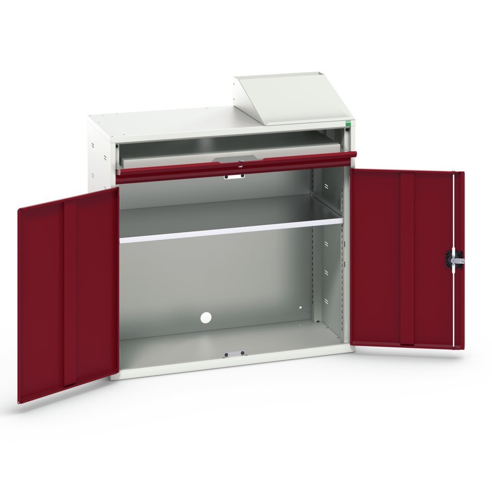 N° de l'image du produit 1 : bott Armoire informatique verso, avec 1 tablette et 1 étagère, lxPxH : 1 050 x 550 x 1 130 mm