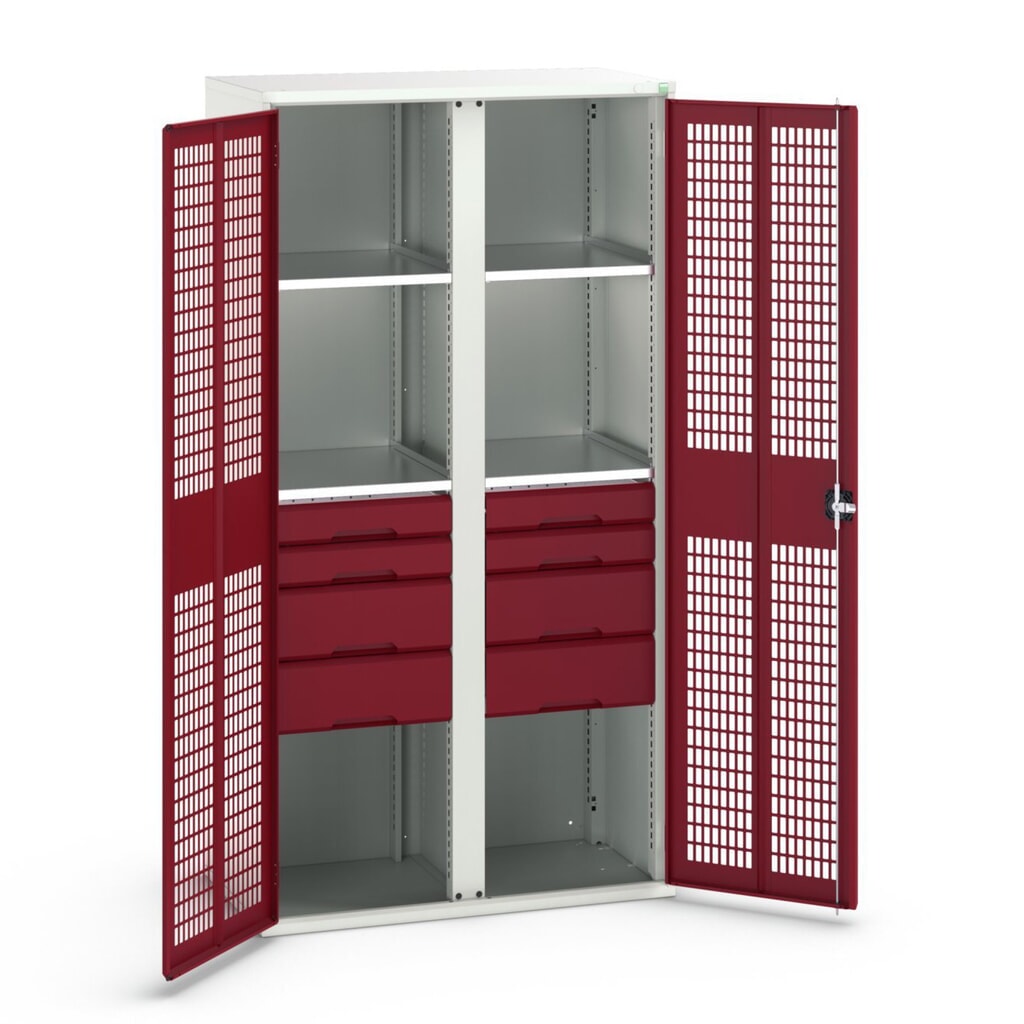 N° de l'image du produit 1 : bott verso Armoire-penderie avec ventilation, avec 4 tablettes et 8 tiroirs, lxPxH : 1 050 x 550 x 2 000 mm