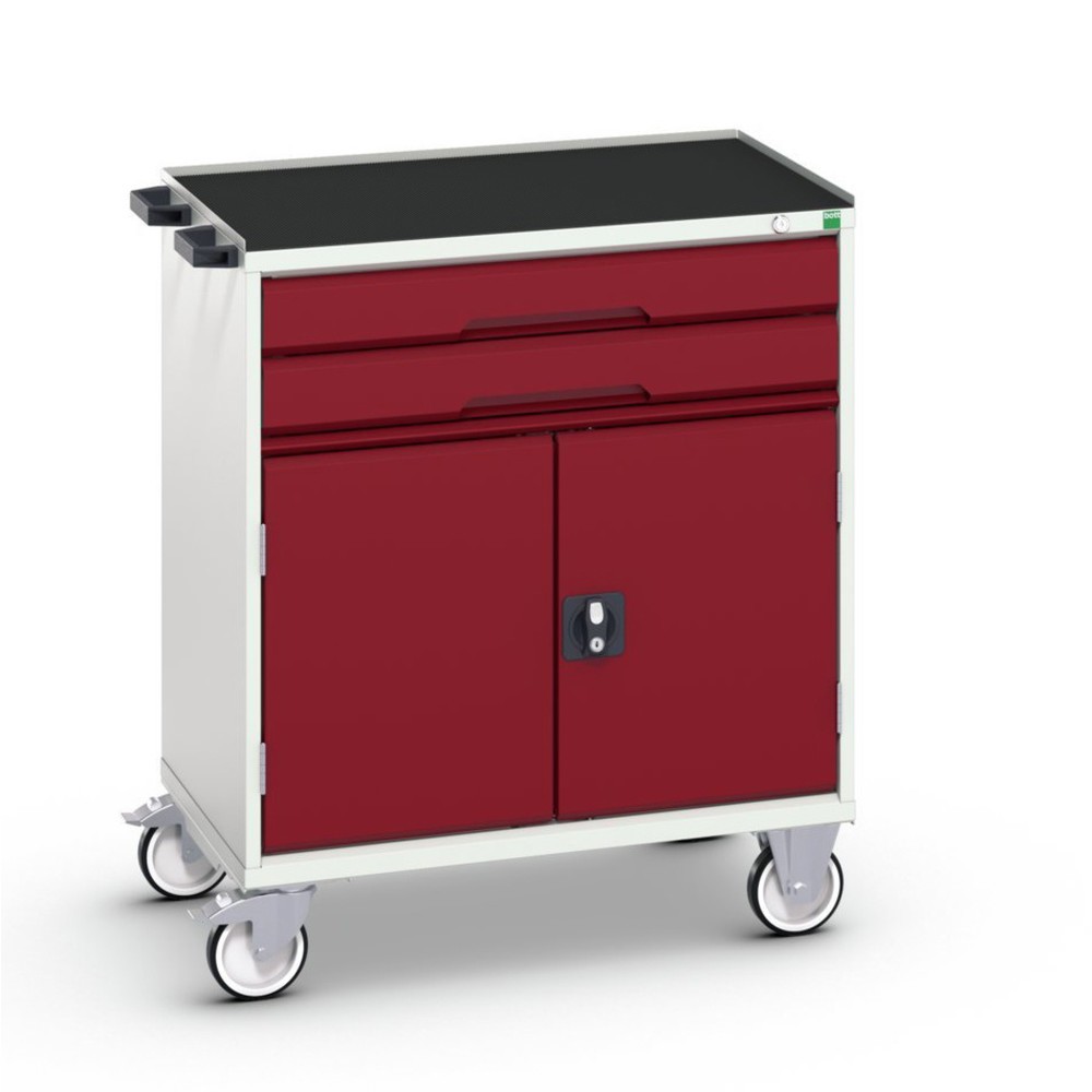 N° de l'image du produit 1 : bott verso Chariot d’atelier, avec 2 tiroirs, porte et rebord