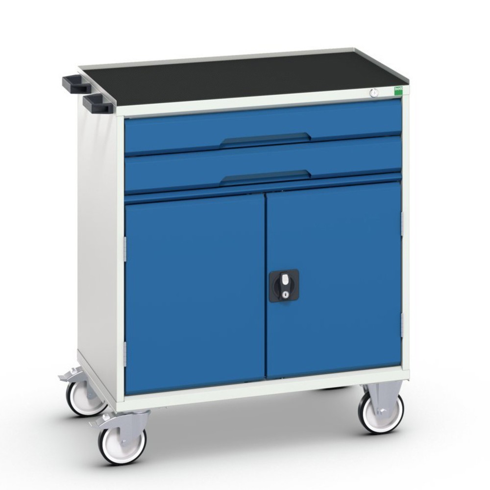 Numéro de l'image du produit 1: bott Armoire à tiroirs verso mobile, avec 2 tiroirs, porte et rebord anti-chutes, lxPxH : 800 x 550 x 965 mm