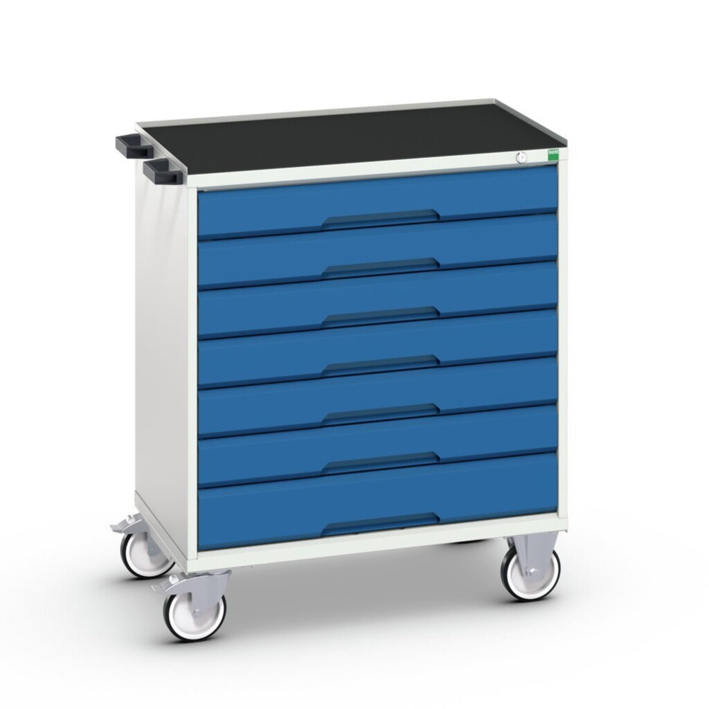 bott verso Chariot d’atelier, avec 7 tiroirs et rebord anti-chute, lxPxH : 800 x 550 x 965 mm N° de l'image du produit 1 : bott verso Chariot d’atelier, avec 7 tiroirs et rebord anti-chute, lxPxH : 800 x 550 x 965 mm
