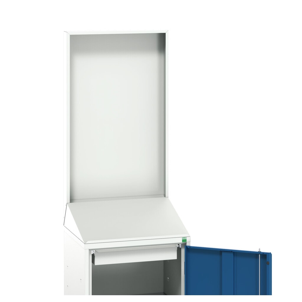Illustration du produit: Armoire pupitre économique bott verso avec paroi arrière lisse, avec 1 tablette et 1 tiroir, LxPxH : 525 x 550 x 2000 mm