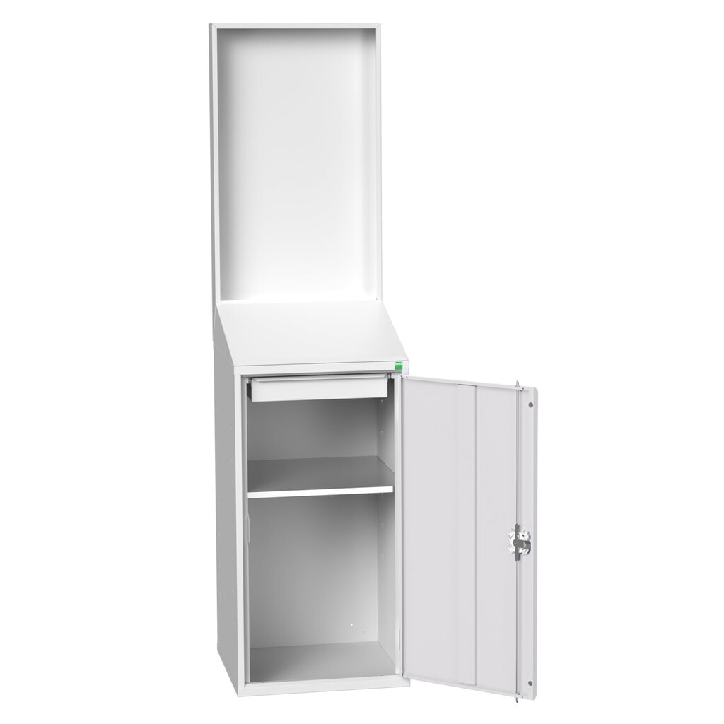 bott Pupitre verso Economy avec paroi arrière lisse, avec 1 tablette, 1 tiroir, lxPxH : 525 x 550 x 2 000 mm N° de l'image du produit 1 : bott Pupitre verso Economy avec paroi arrière lisse, avec 1 tablette, 1 tiroir, lxPxH : 525 x 550 x 2 000 mm