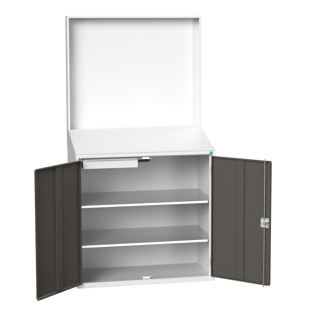 N° de l'image du produit 1 : bott Pupitre verso Economy avec paroi arrière lisse, avec 2 tablettes, 1 tiroir, lxPxH : 1 050 x 550 x 2 000 mm