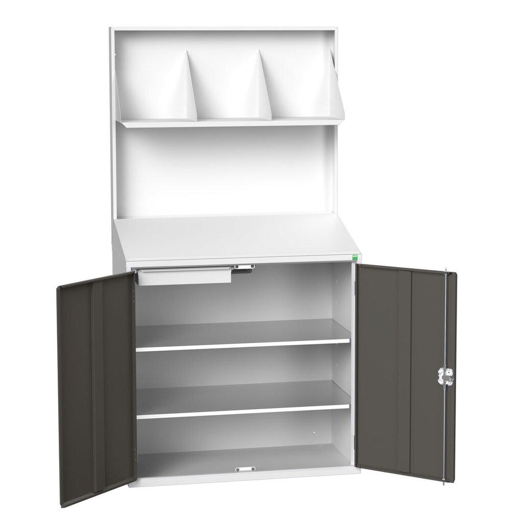 bott Pupitre verso Economy paroi arrière lisse, avec porte-classeur, 2 étagères de rangement, 1 tiroir, lxPxH : 1 050 x 550 x 2 000 mm N° de l'image du produit 1 : bott Pupitre verso Economy paroi arrière lisse, avec porte-classeur, 2 étagères de rangement, 1 tiroir, lxPxH : 1 050 x 550 x 2 000 mm