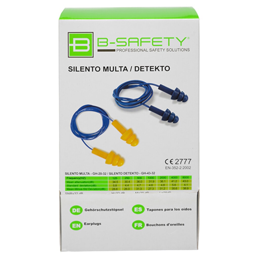 N° de l'image du produit 3 : Bouchons d’oreilles B-Safety SILENTO MULTA, réutilisables, 100 paires/UV