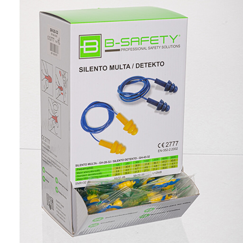 N° de l'image du produit 4 : Bouchons d’oreilles B-Safety SILENTO MULTA, réutilisables, 100 paires/UV