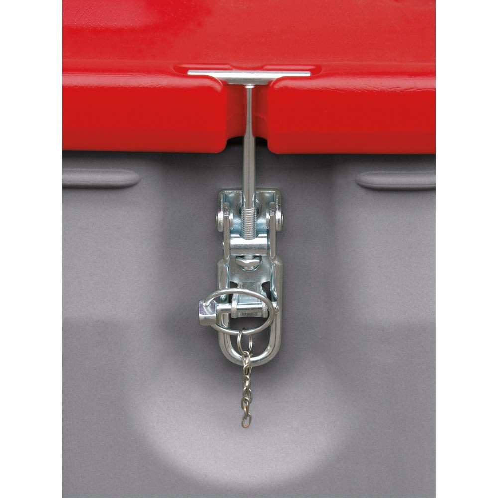 Numéro de l'image du produit 2: Box mobile CEMO, homologation produits dangereux, 170 l, couvercle rouge