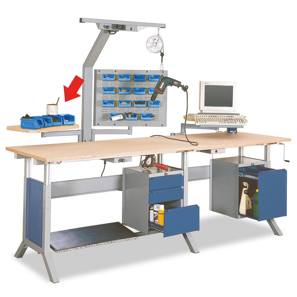 Bras pivotant avec plateau pour table de travail Bedrunka+Hirth, l x P 600 x 350 mm Illustration du produit: Bras pivotant avec plateau pour table de travail Bedrunka+Hirth, l x P 600 x 350 mm
