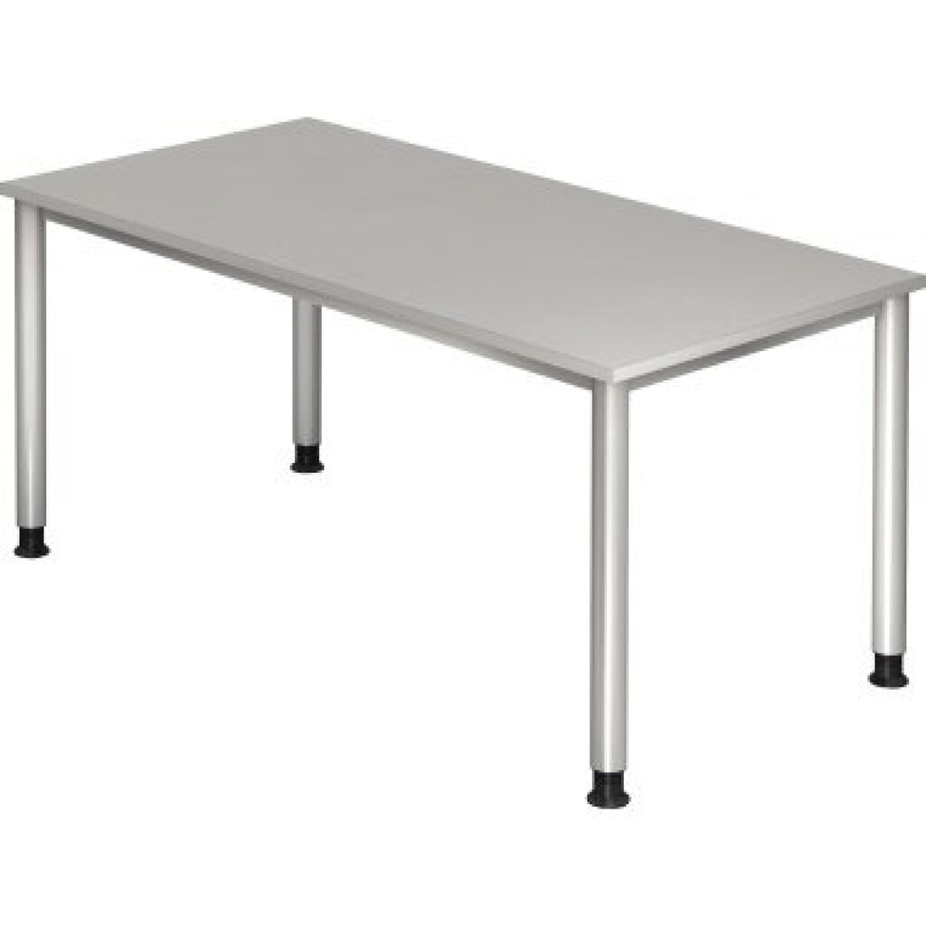 Bureau Hammerbacher réglable en hauteur manuellement Akzent, bâti à 4 pieds, L x P 1 600 x 800 mm, gris Illustration du produit: Bureau Hammerbacher réglable en hauteur manuellement Akzent, bâti à 4 pieds, L x P 1 600 x 800 mm, gris