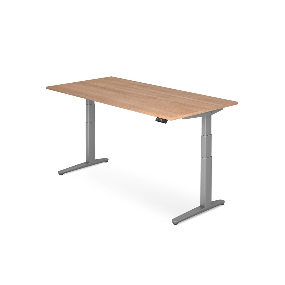 Numéro de l'image du produit 1: Bureau avec commutateur mémoire, pied en C réglable en hauteur, lxP 1 600 x 800 mm, noyer