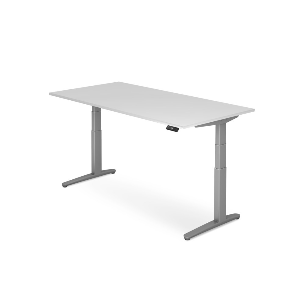 Numéro de l'image du produit 1: Bureau avec commutateur mémoire, pied en C réglable en hauteur lxP 1 600 x 800 mm, blanc